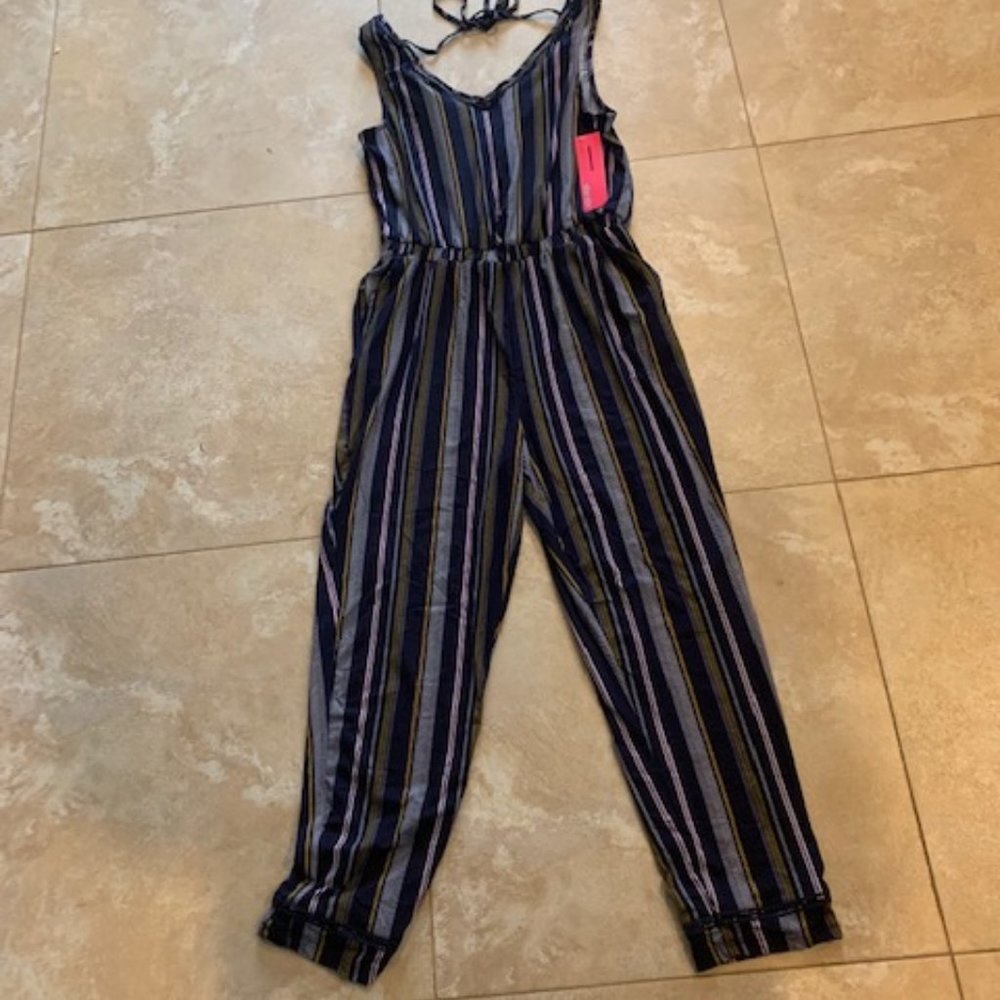 sho sho striped design jumpsuit size m nwt